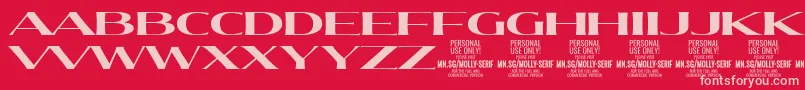 MollySerifXE Bo PERSONAL-Schriftart – Rosa Schriften auf rotem Hintergrund