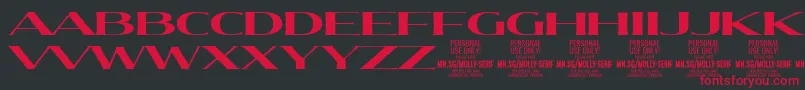Saiba mais sobre a fonte MollySerifXE Bo PERSONAL Fonte MollySerifXE Bo PERSONAL – fontes vermelhas em um fundo preto