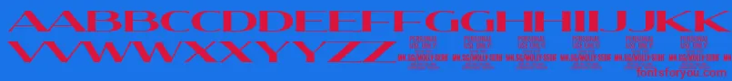 MollySerifXE Bo PERSONAL Font – Red Fonts on Blue Background