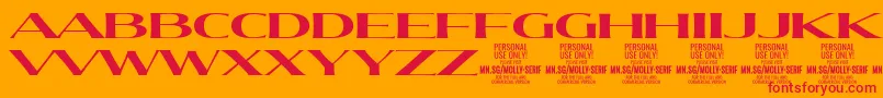 MollySerifXE Bo PERSONAL Font – Red Fonts on Orange Background