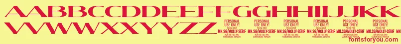 MollySerifXE Bo PERSONAL Font – Red Fonts on Yellow Background