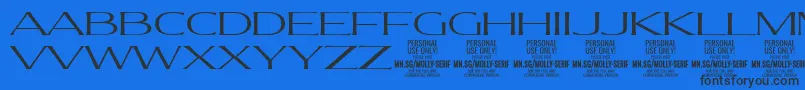 MollySerifXE Li PERSONAL Font – Black Fonts on Blue Background