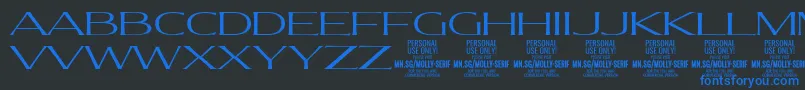 MollySerifXE Li PERSONAL Font – Blue Fonts on Black Background