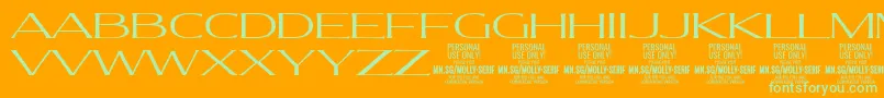 MollySerifXE Li PERSONAL Font – Green Fonts on Orange Background