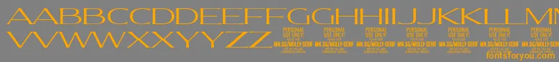 Weitere Informationen zur MollySerifXE Li PERSONAL-Schriftart MollySerifXE Li PERSONAL-Schriftart – Orangefarbene Schriften auf grauem Hintergrund