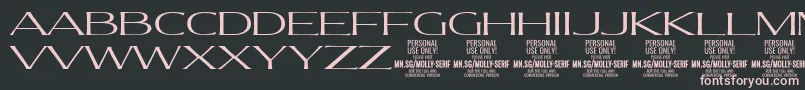 MollySerifXE Li PERSONAL Font – Pink Fonts on Black Background