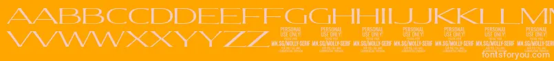 MollySerifXE Li PERSONAL Font – Pink Fonts on Orange Background