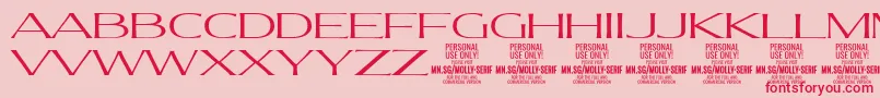 MollySerifXE Li PERSONAL Font – Red Fonts on Pink Background