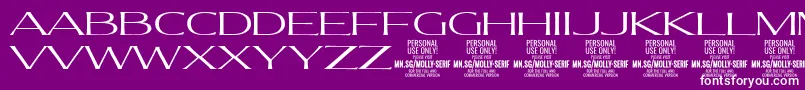 MollySerifXE Li PERSONAL Font – White Fonts on Purple Background