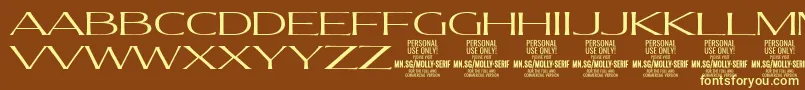 MollySerifXE Li PERSONAL Font – Yellow Fonts on Brown Background