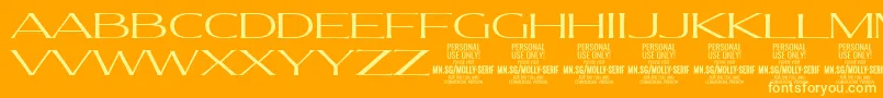 MollySerifXE Li PERSONAL Font – Yellow Fonts on Orange Background