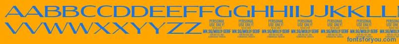 MollySerifXE Me PERSONAL Font – Blue Fonts on Orange Background