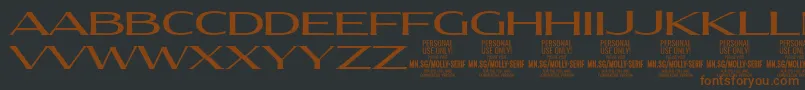 MollySerifXE Me PERSONAL Font – Brown Fonts on Black Background