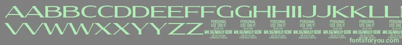 MollySerifXE Me PERSONAL Font – Green Fonts on Gray Background