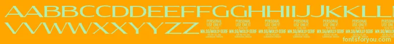 MollySerifXE Me PERSONAL-Schriftart – Grüne Schriften auf orangefarbenem Hintergrund