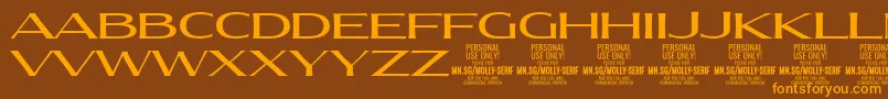 MollySerifXE Me PERSONAL Font – Orange Fonts on Brown Background