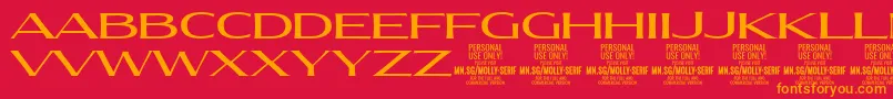MollySerifXE Me PERSONAL Font – Orange Fonts on Red Background