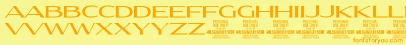 MollySerifXE Me PERSONAL Font – Orange Fonts on Yellow Background