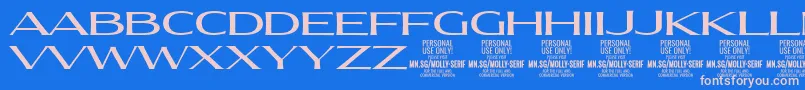 Шрифт MollySerifXE Me PERSONAL – розовые шрифты на синем фоне