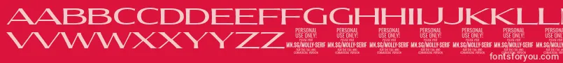フォントMollySerifXE Me PERSONAL – 赤い背景にピンクのフォント