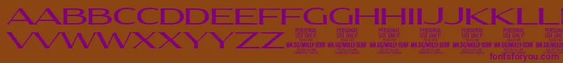 MollySerifXE Me PERSONAL Font – Purple Fonts on Brown Background