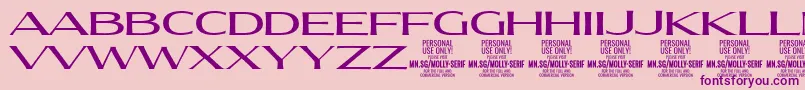 MollySerifXE Me PERSONAL Font – Purple Fonts on Pink Background