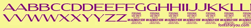 MollySerifXE Me PERSONAL Font – Purple Fonts on Yellow Background