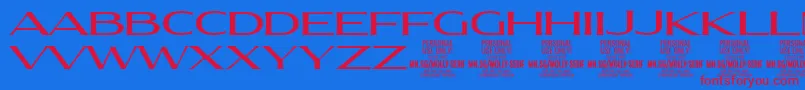 MollySerifXE Me PERSONAL-Schriftart – Rote Schriften auf blauem Hintergrund