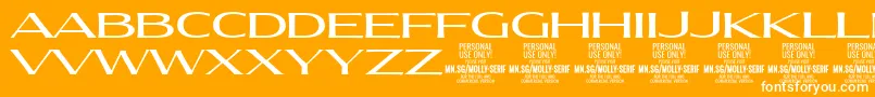 Czcionka MollySerifXE Me PERSONAL – białe czcionki na pomarańczowym tle