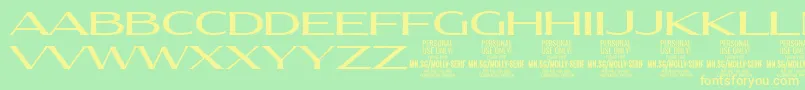 Шрифт MollySerifXE Me PERSONAL – жёлтые шрифты на зелёном фоне