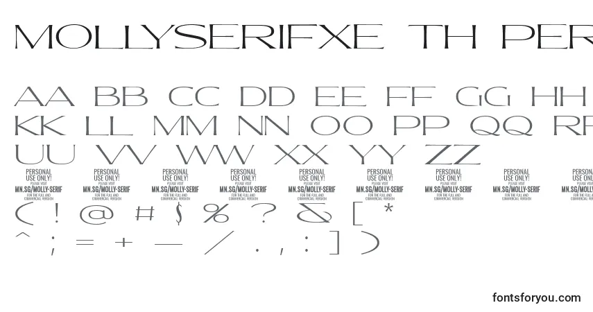 MollySerifXE Th PERSONALフォント–アルファベット、数字、特殊文字