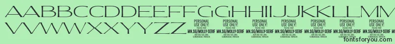 MollySerifXE Th PERSONAL Font – Black Fonts on Green Background