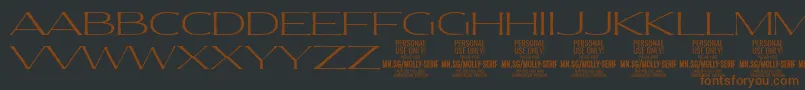 MollySerifXE Th PERSONAL Font – Brown Fonts on Black Background