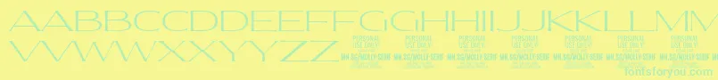 Шрифт MollySerifXE Th PERSONAL – зелёные шрифты на жёлтом фоне