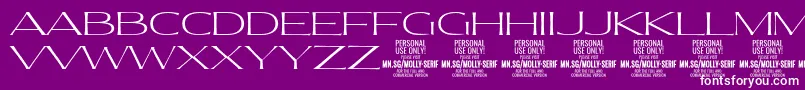 MollySerifXE Th PERSONAL-Schriftart – Weiße Schriften auf violettem Hintergrund