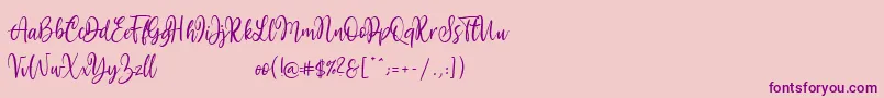 Mollywood-fontti – violetit fontit vaaleanpunaisella taustalla