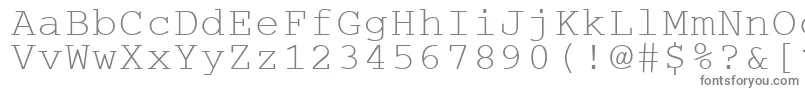 Cougel-fontti – harmaat kirjasimet valkoisella taustalla