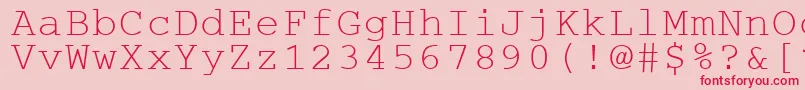 Fonte Cougel – fontes vermelhas em um fundo rosa