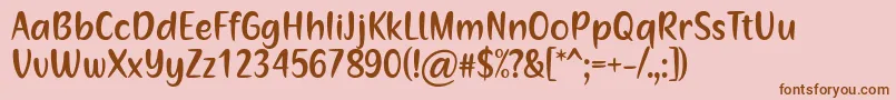 Mommys Kitchen by Situjuh 7NTypes Font – Brown Fonts on Pink Background