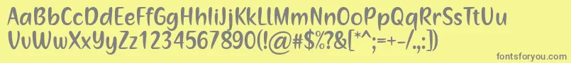 Mommys Kitchen by Situjuh 7NTypes Font – Gray Fonts on Yellow Background