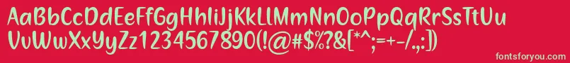More about Mommys Kitchen by Situjuh 7NTypes Font Mommys Kitchen by Situjuh 7NTypes Font – Green Fonts on Red Background