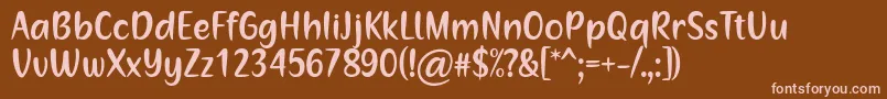 Mommys Kitchen by Situjuh 7NTypes Font – Pink Fonts on Brown Background
