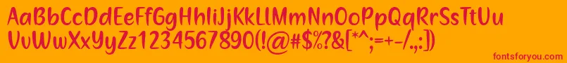 Mommys Kitchen by Situjuh 7NTypes Font – Red Fonts on Orange Background