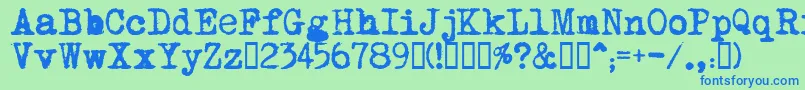 MomРѕt   -Schriftart – Blaue Schriften auf grünem Hintergrund