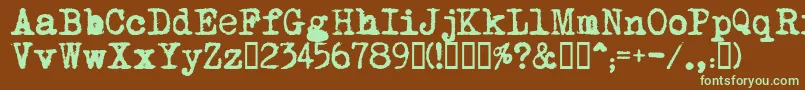 フォントMomРѕt    – 緑色の文字が茶色の背景にあります。