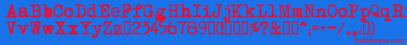 MomРѕt   -Schriftart – Rote Schriften auf blauem Hintergrund
