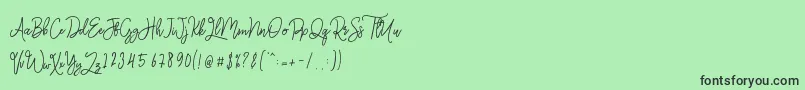 Fonte Monalisa Monoline Script – fontes pretas em um fundo verde