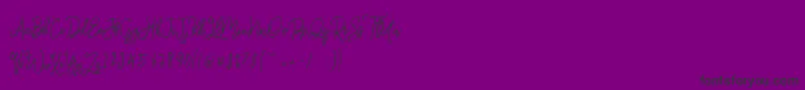 Monalisa Monoline Script-fontti – mustat fontit violetilla taustalla