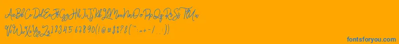 Monalisa Monoline Script Font – Blue Fonts on Orange Background
