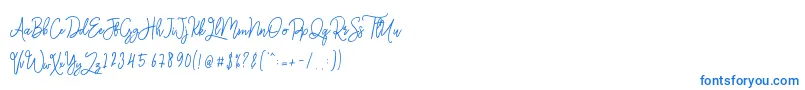 fuente Monalisa Monoline Script – Fuentes Azules Sobre Fondo Blanco